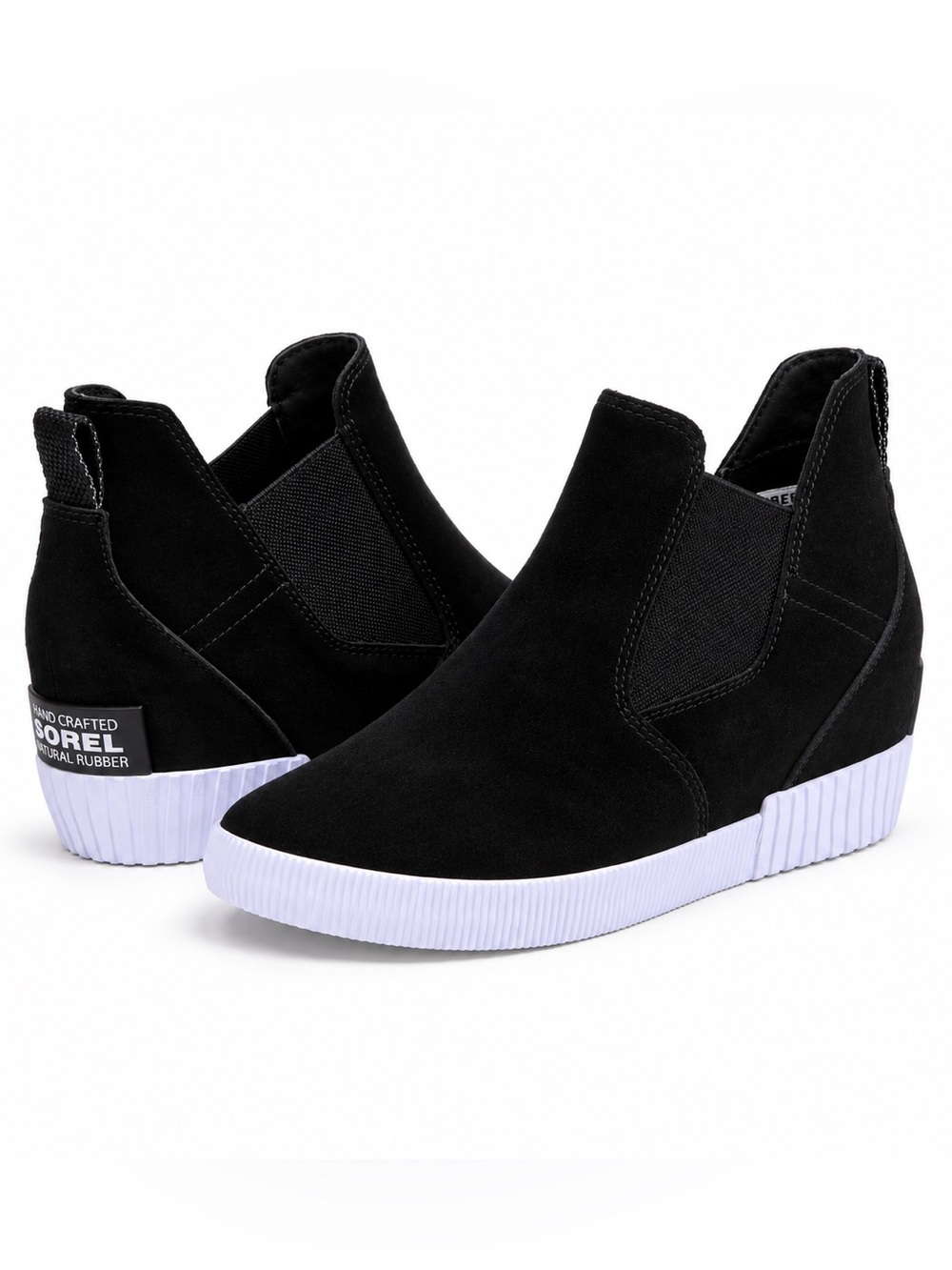 NEW Sorel Womens 7.5 Out N About Wedge Waterproof Black Suede Sneaker Bootie